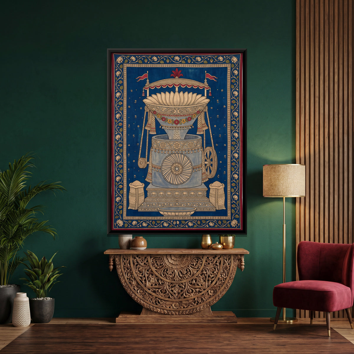 Flour Mill - canvas art shown in a styled room
