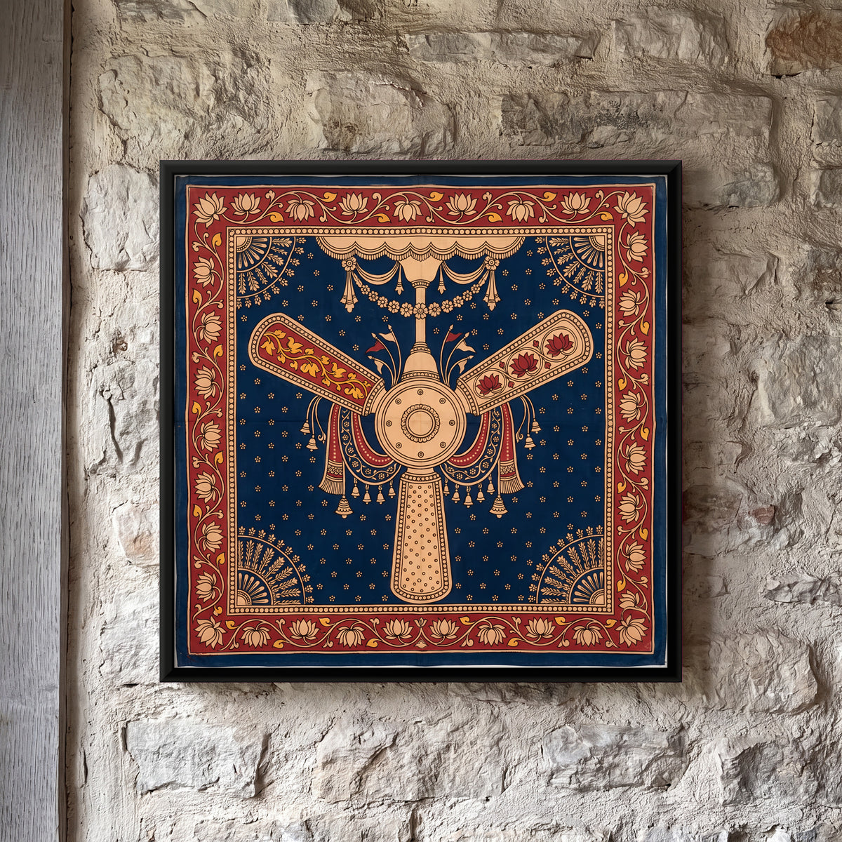 Ceiling Fan - framed canvas art hung on a wall