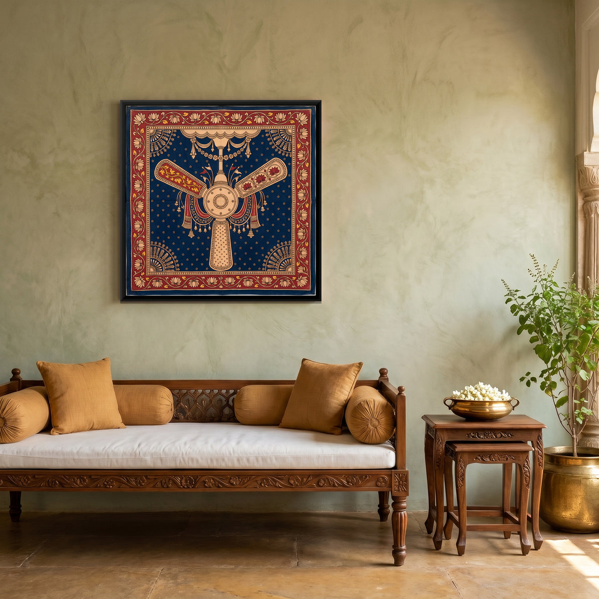 Ceiling Fan - canvas art shown in a second room setting