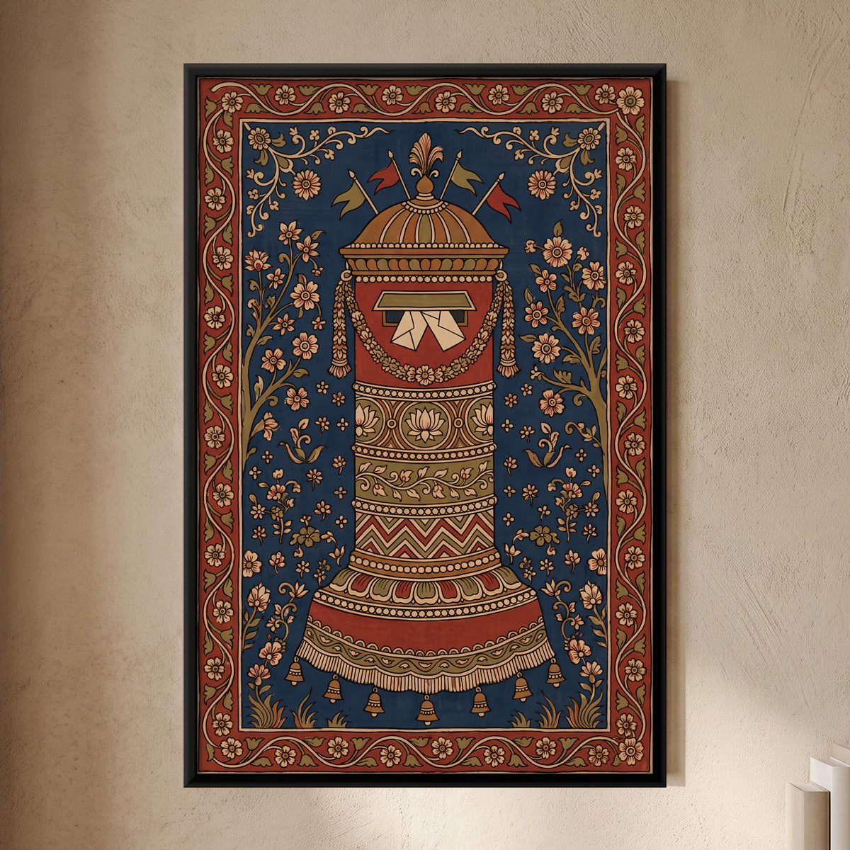 The Pillar Postbox - framed canvas art hung on a wall