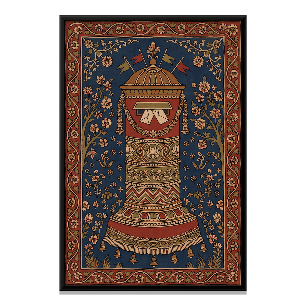 The Pillar Postbox - framed canvas print, front view