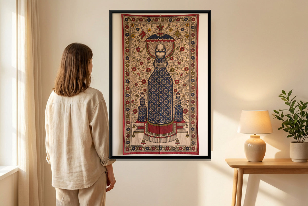 Goli Soda Bottles - canvas art shown in a styled room