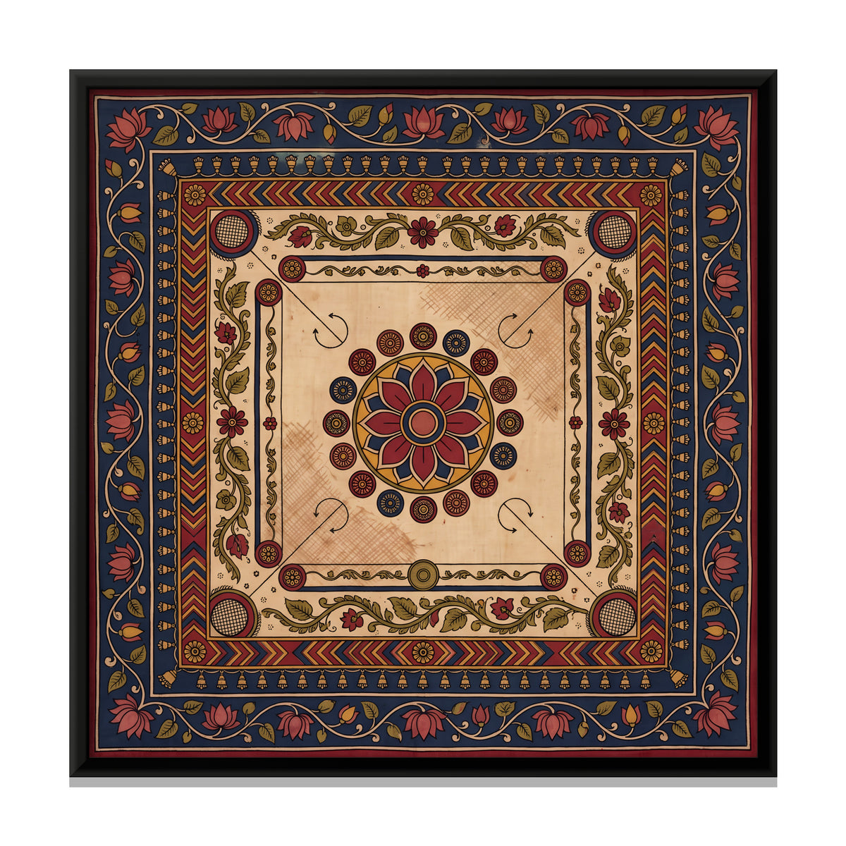 The Carrom Board - framed canvas print, front view