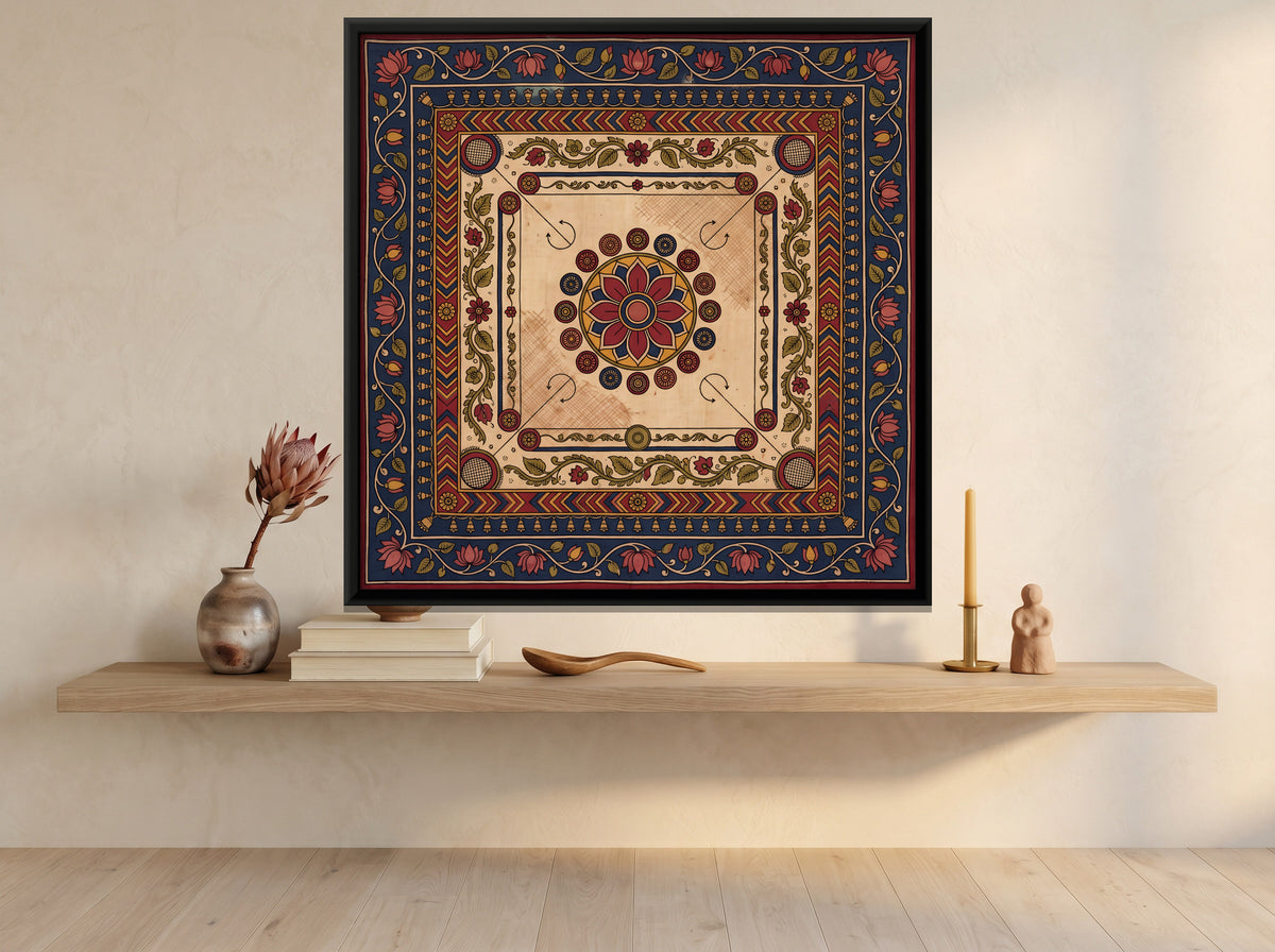 The Carrom Board - canvas art shown in a styled room