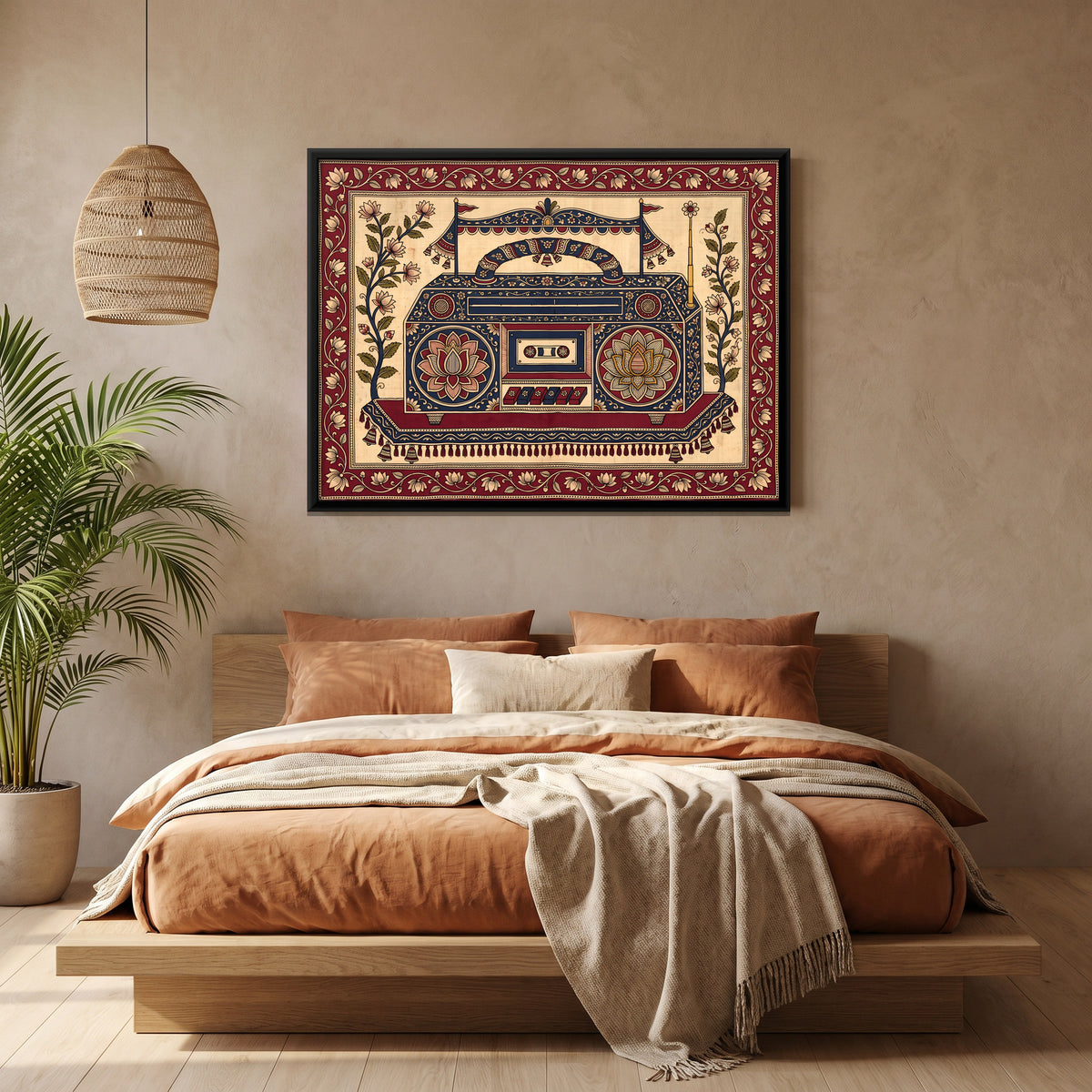 The Radio Cassette Player - canvas art shown in a second room setting