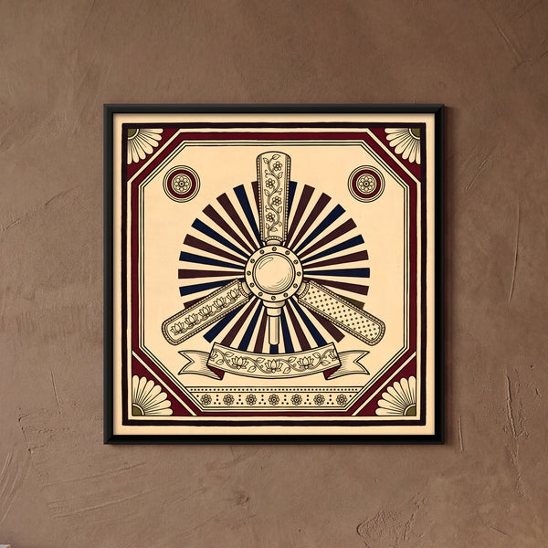 Three-bladed Ceiling Fan with Sunburst