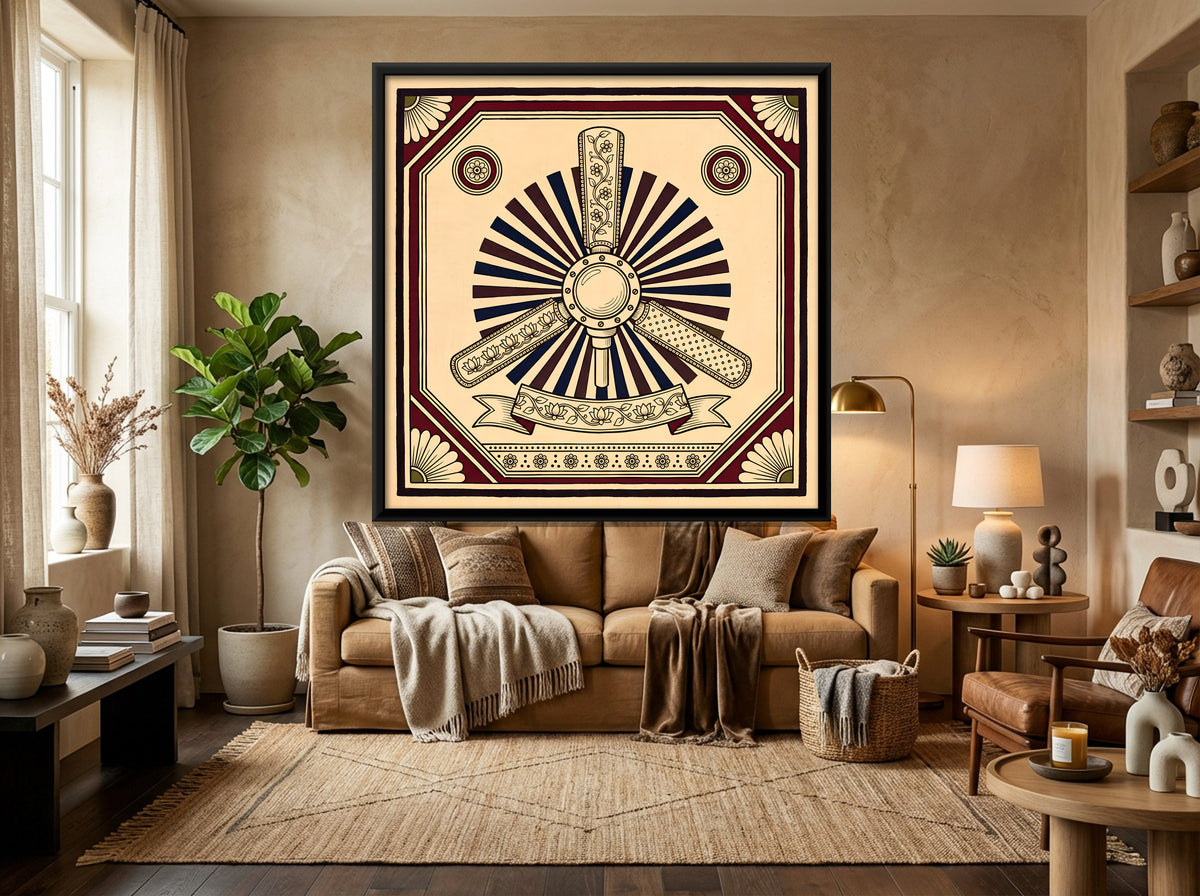 Ceiling Fan - canvas art shown in a styled room