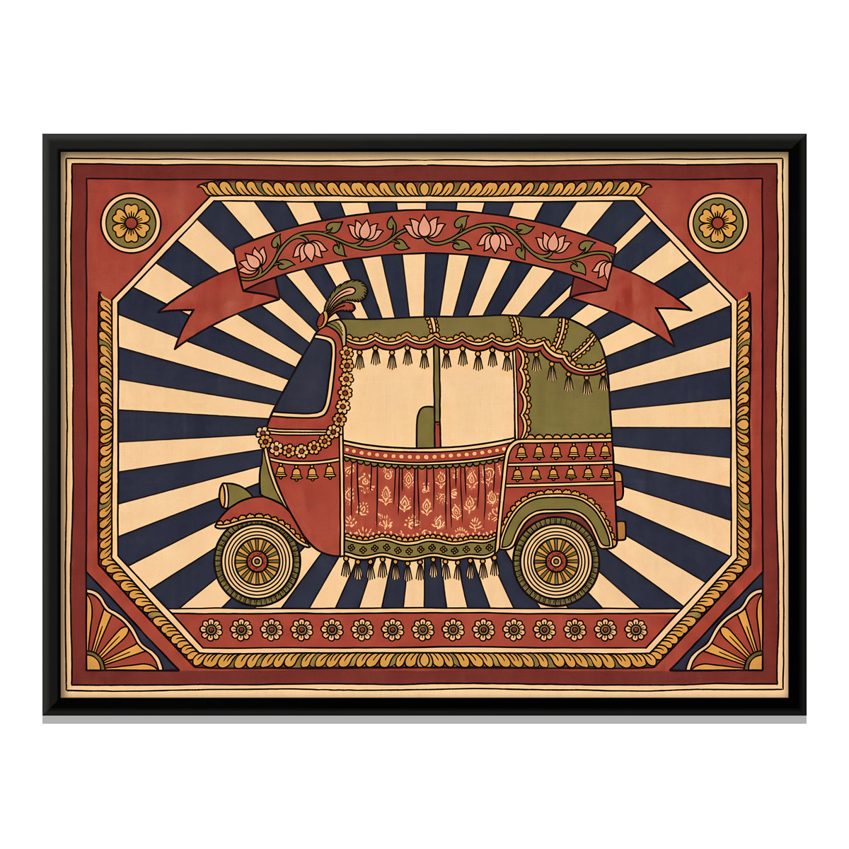 Auto Rickshaw - framed canvas print, front view