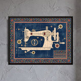 Hand-crank Sewing Machine Blueprint with Details