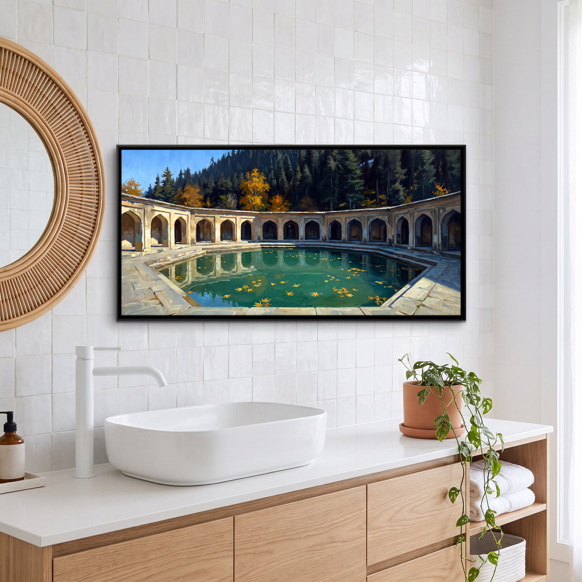 Verinag Spring in Autumn - canvas art shown in a styled room