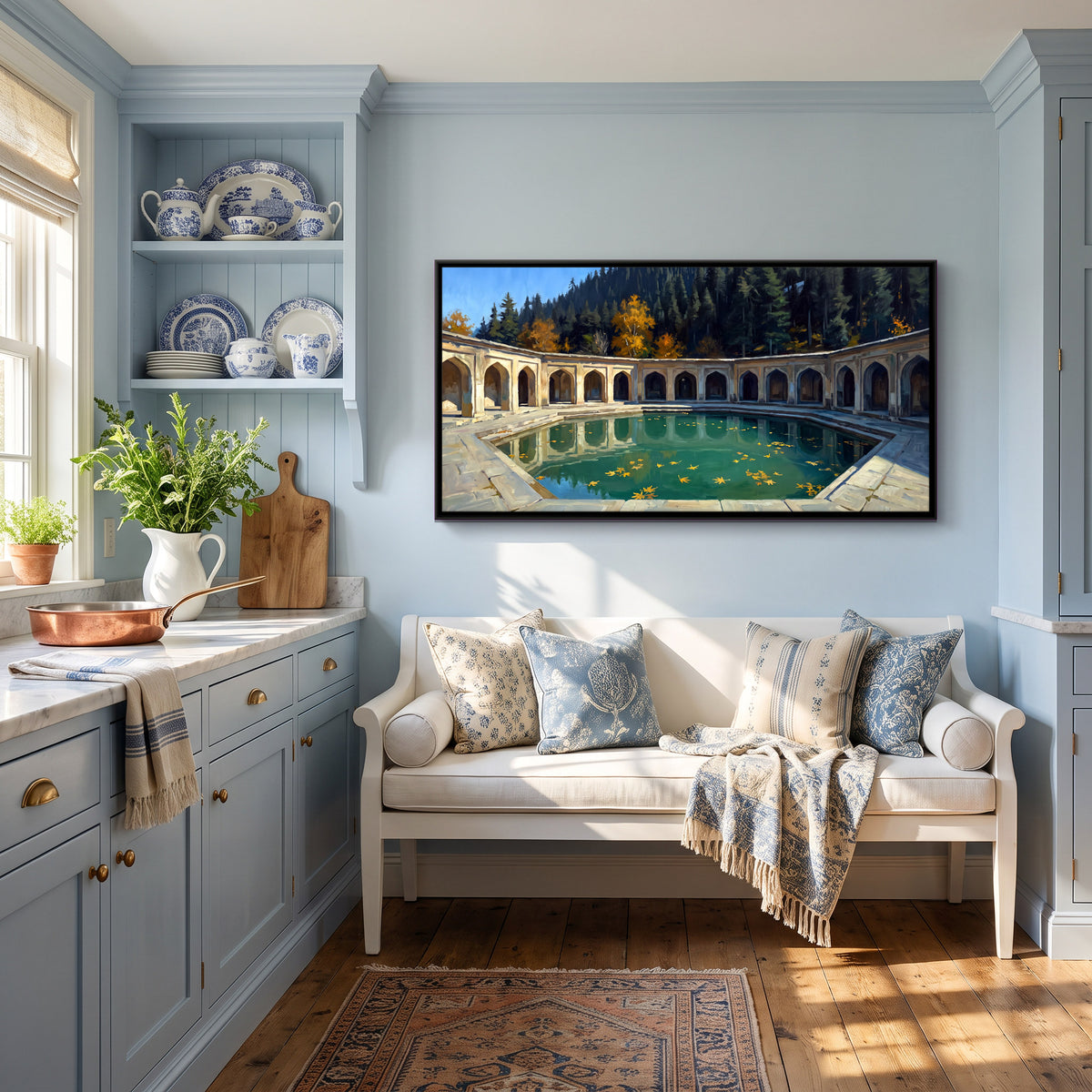Verinag Spring in Autumn - canvas art shown in a second room setting