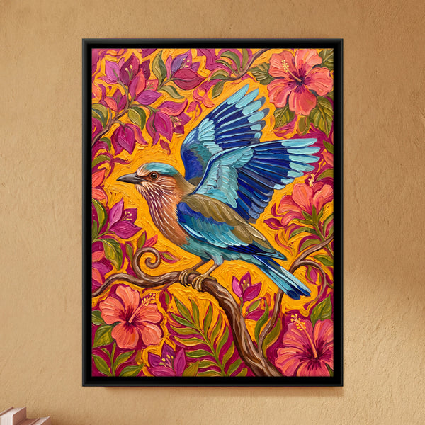 Indian Roller with Wings Spread