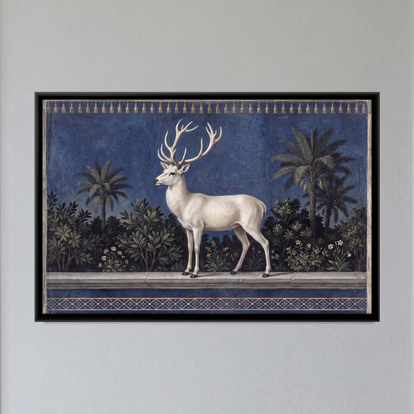 White Stag on a Garden Terrace