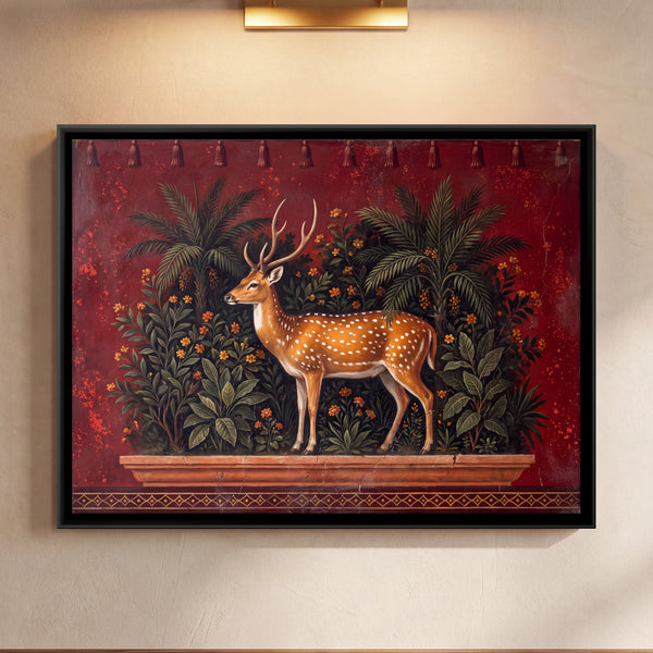 Spotted Deer on a Garden Terrace