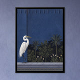 White Egret on a Garden Terrace