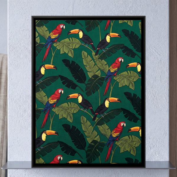 Macaws and Toucans Among Banana Leaves