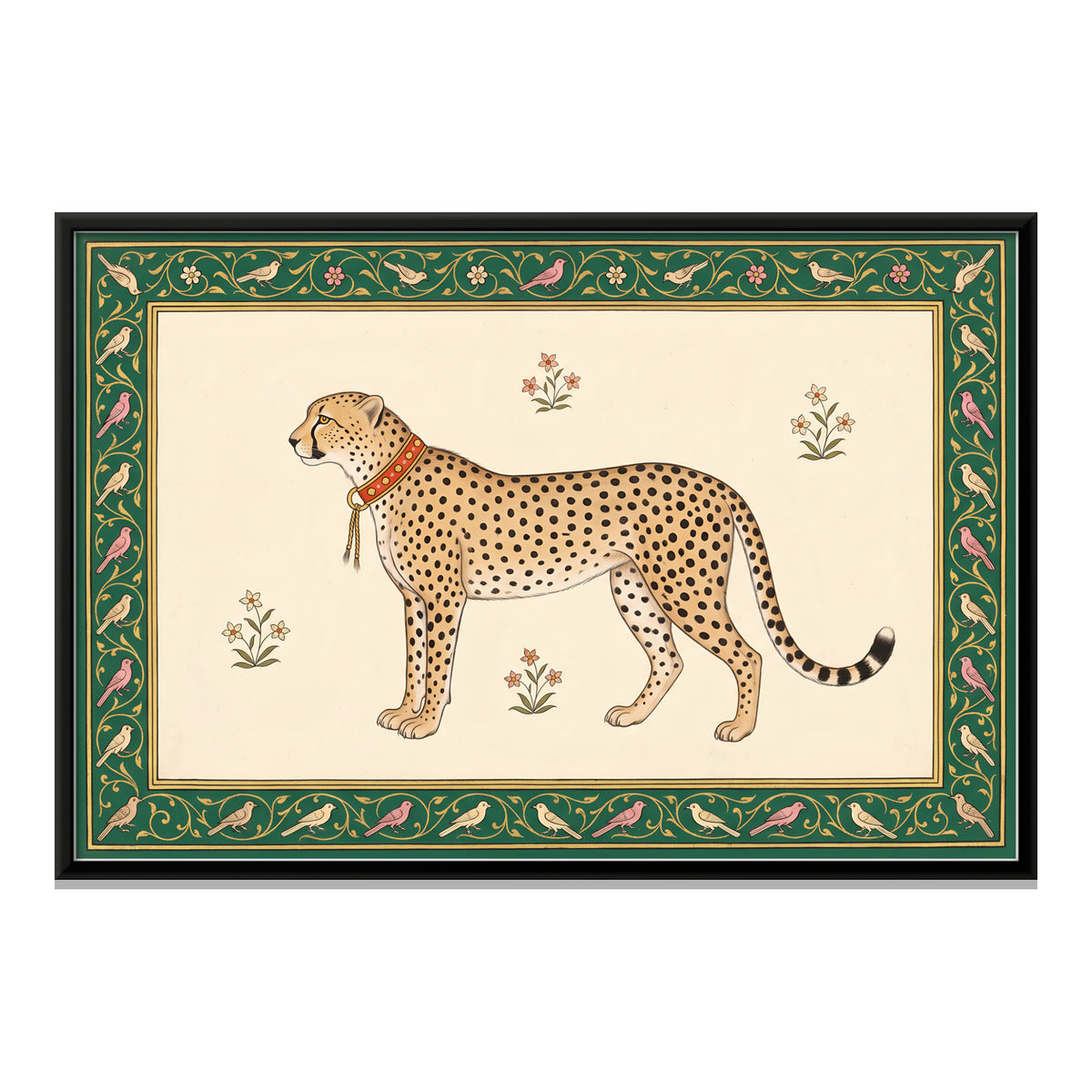 Hunting Cheetah - framed canvas print, front view
