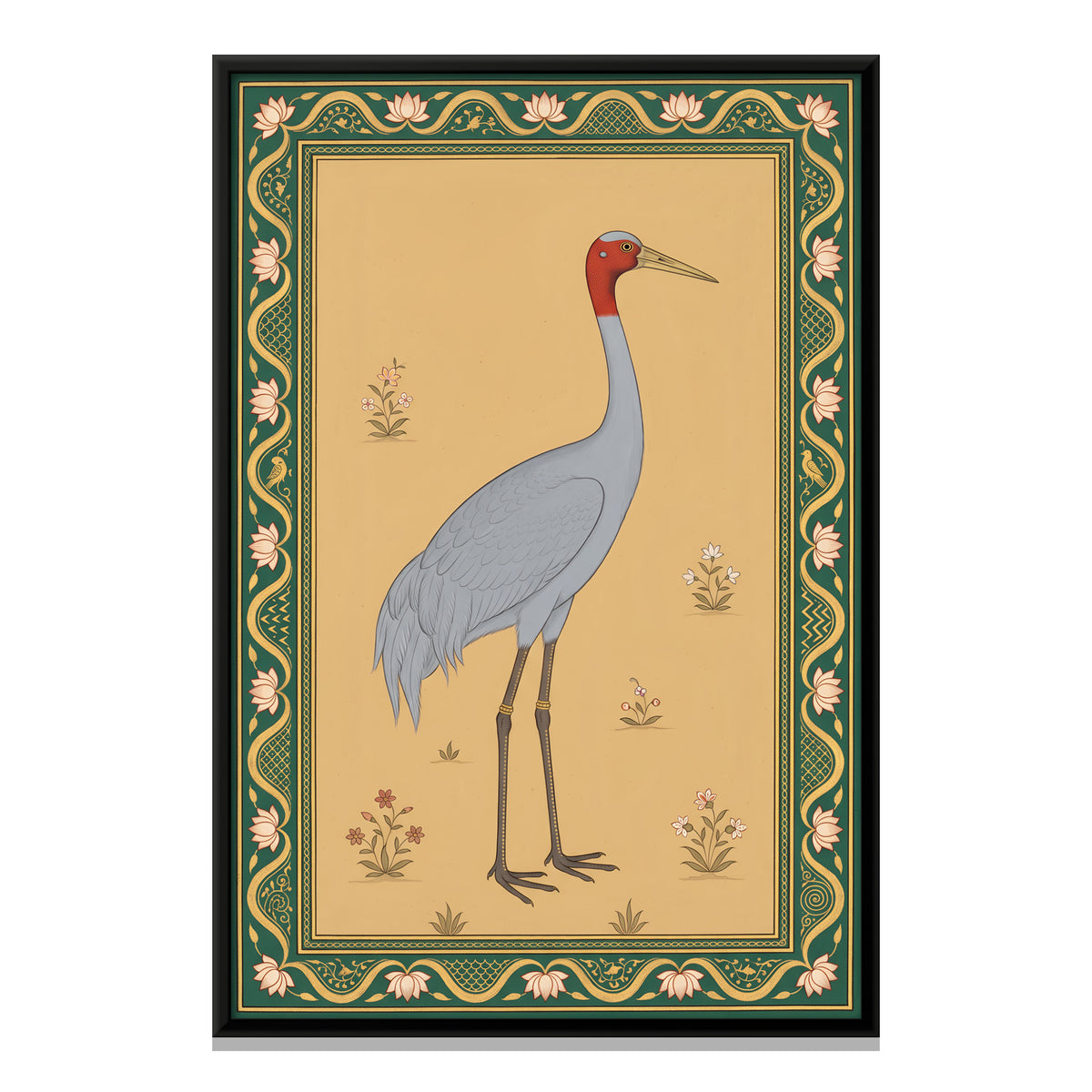 Sarus Crane - framed canvas print, front view