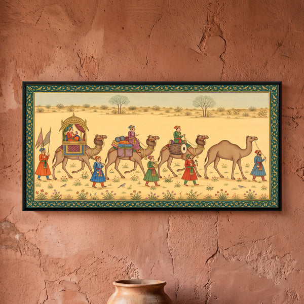 Camel Caravan in the Desert