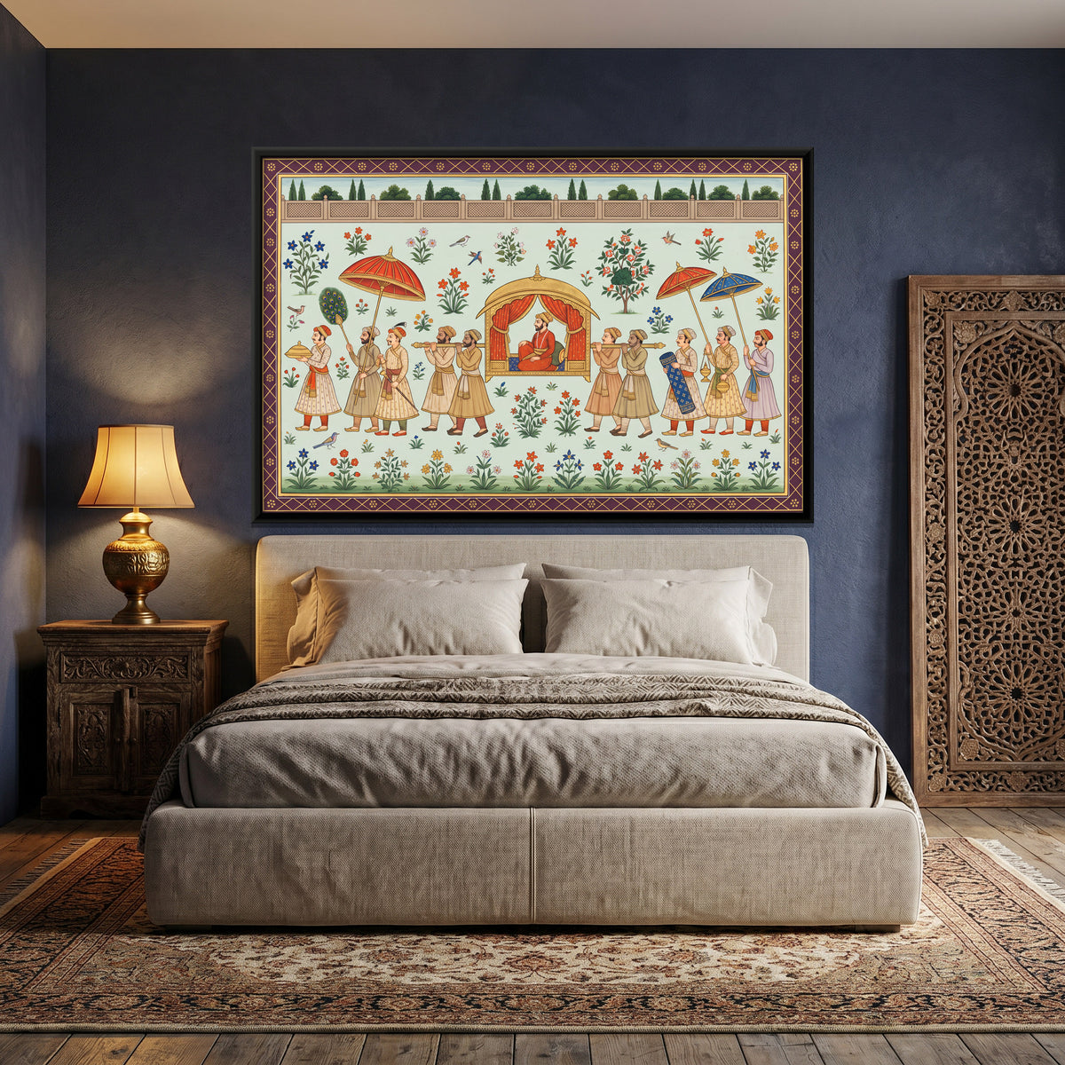 Royal Palanquin Procession - canvas art shown in a second room setting