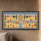 Formal Mughal Garden with Central Pavilion and Water Channels