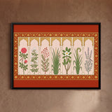 Seven Flowering Plants in Arched Niches