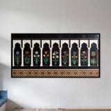 Nine Arched Niches with Inlaid Marble Flower Designs
