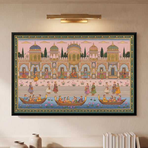 Palace Ghat Scene with Women and Boats