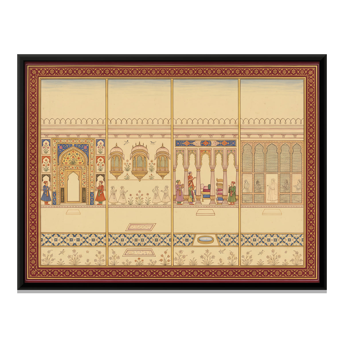 Palace Halls and Alcoves - framed canvas print, front view