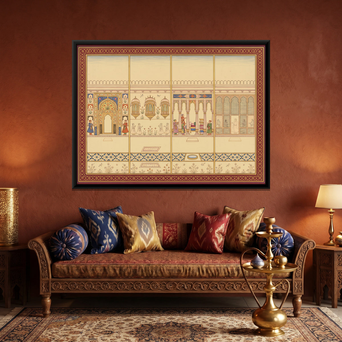 Palace Halls and Alcoves - canvas art shown in a styled room