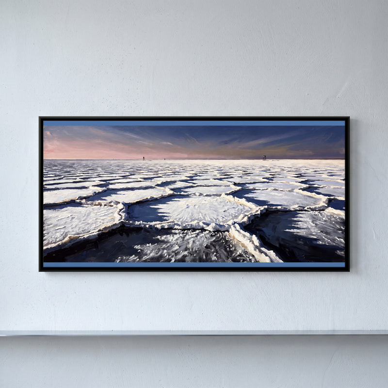 Rann of Kutch Salt Flats - framed canvas art hung on a wall
