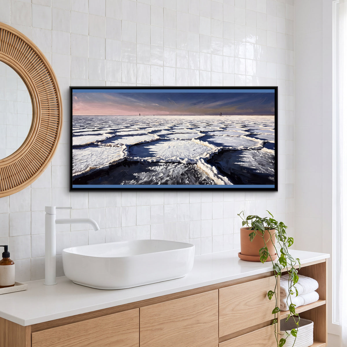 Rann of Kutch Salt Flats - canvas art shown in a styled room