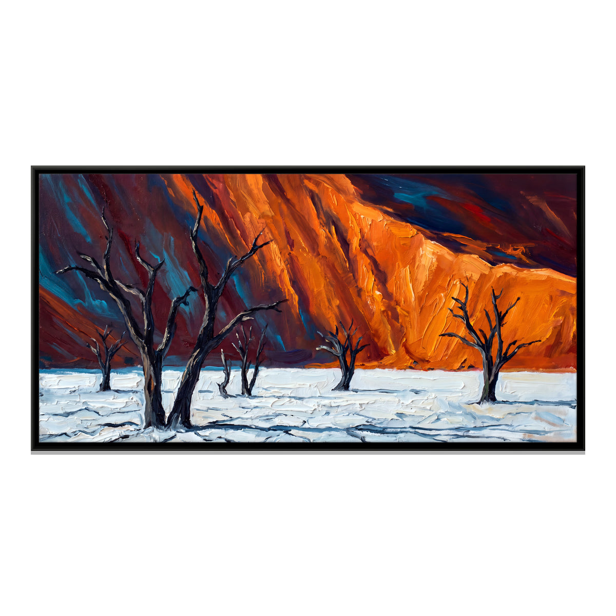 Dead Trees at Sossusvlei - framed canvas print, front view