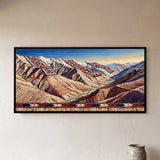 Mountain Landscape Rendered as Woven Kilim Textile