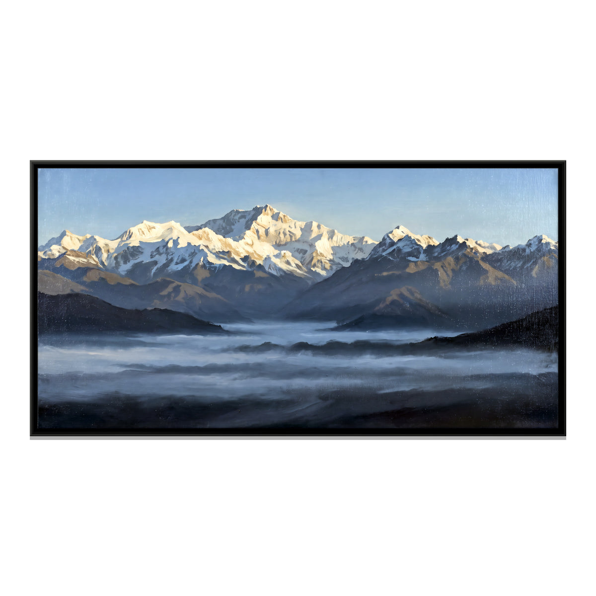 Kanchenjunga at First Light - framed canvas print, front view