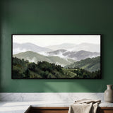 Mist over Forested Hills