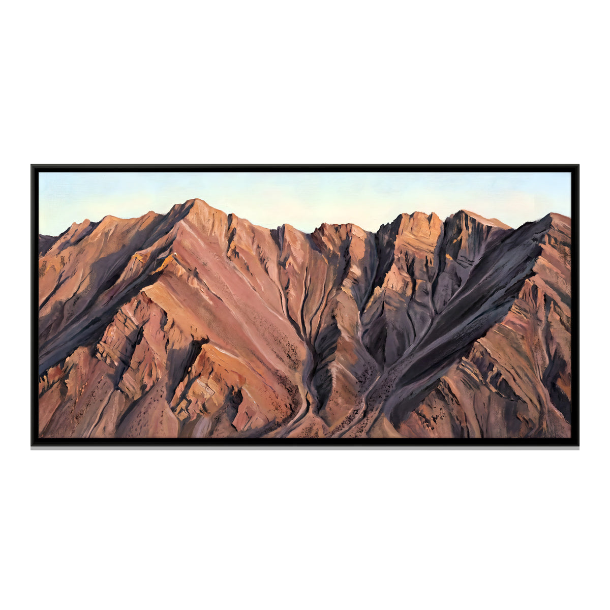 Eroded Red Mountain Slopes - framed canvas print, front view