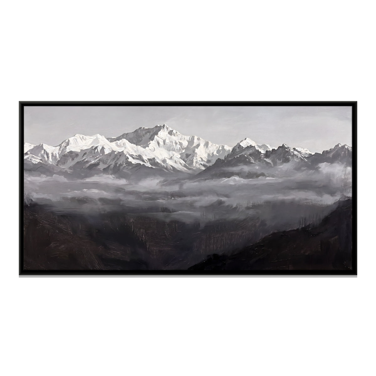 Kanchenjunga Above the Mist - framed canvas print, front view
