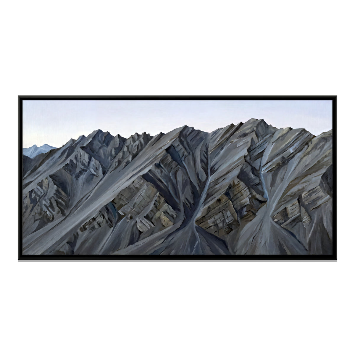 Bare Grey Mountain Slopes - framed canvas print, front view
