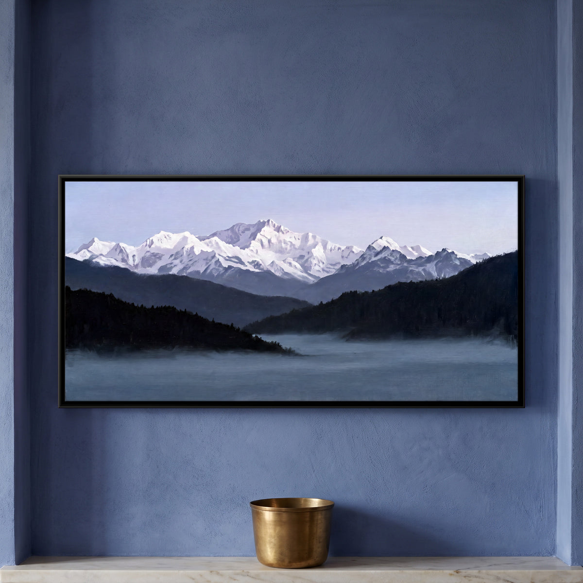 Kanchenjunga at Twilight - framed canvas art hung on a wall