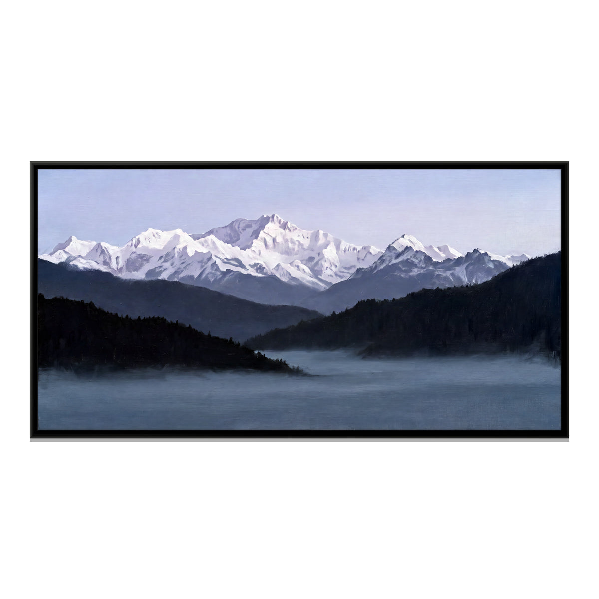 Kanchenjunga at Twilight - framed canvas print, front view