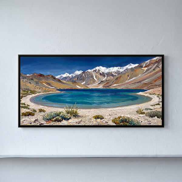 Turquoise Lake Below Snow Peaks