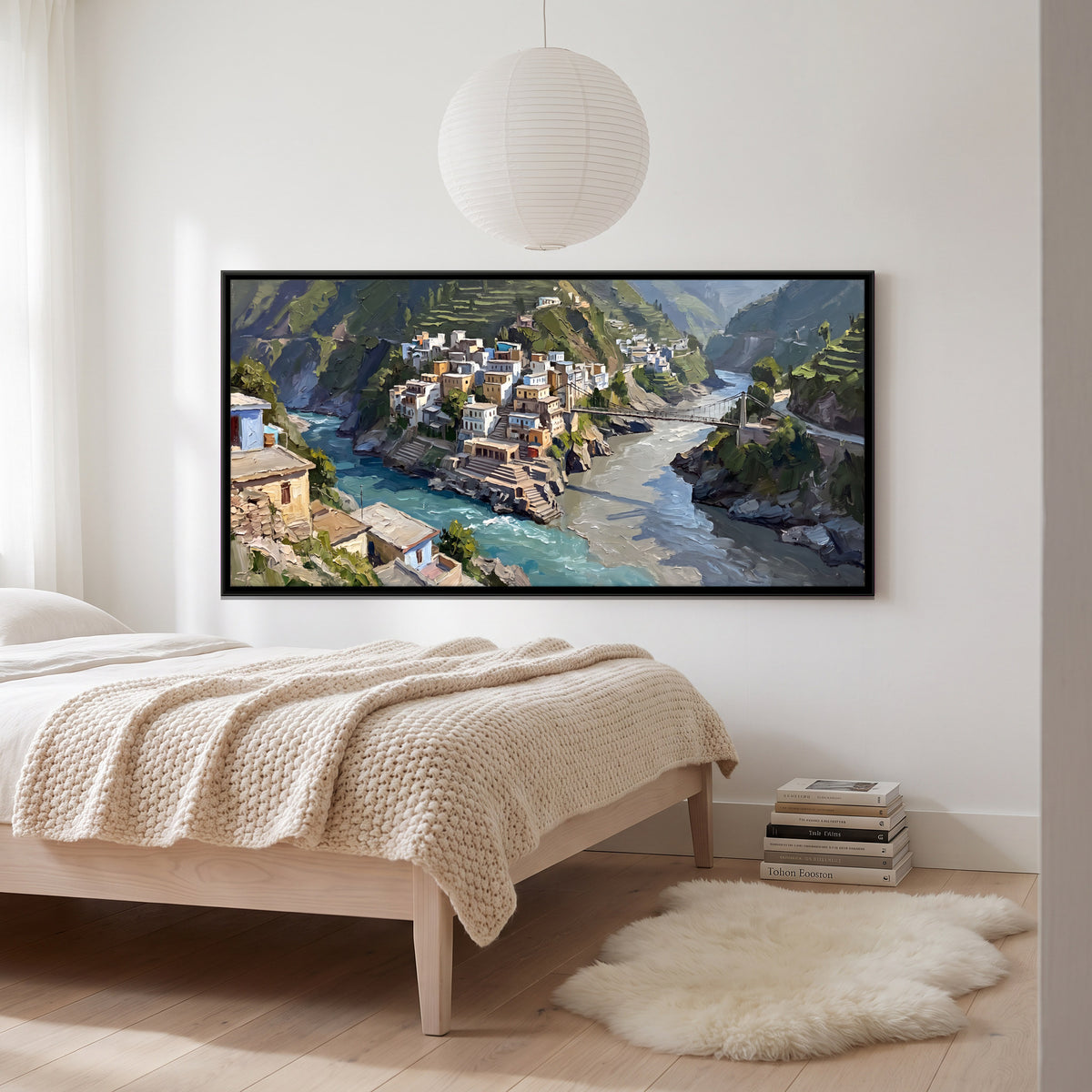 River Confluence at Devprayag - canvas art shown in a second room setting