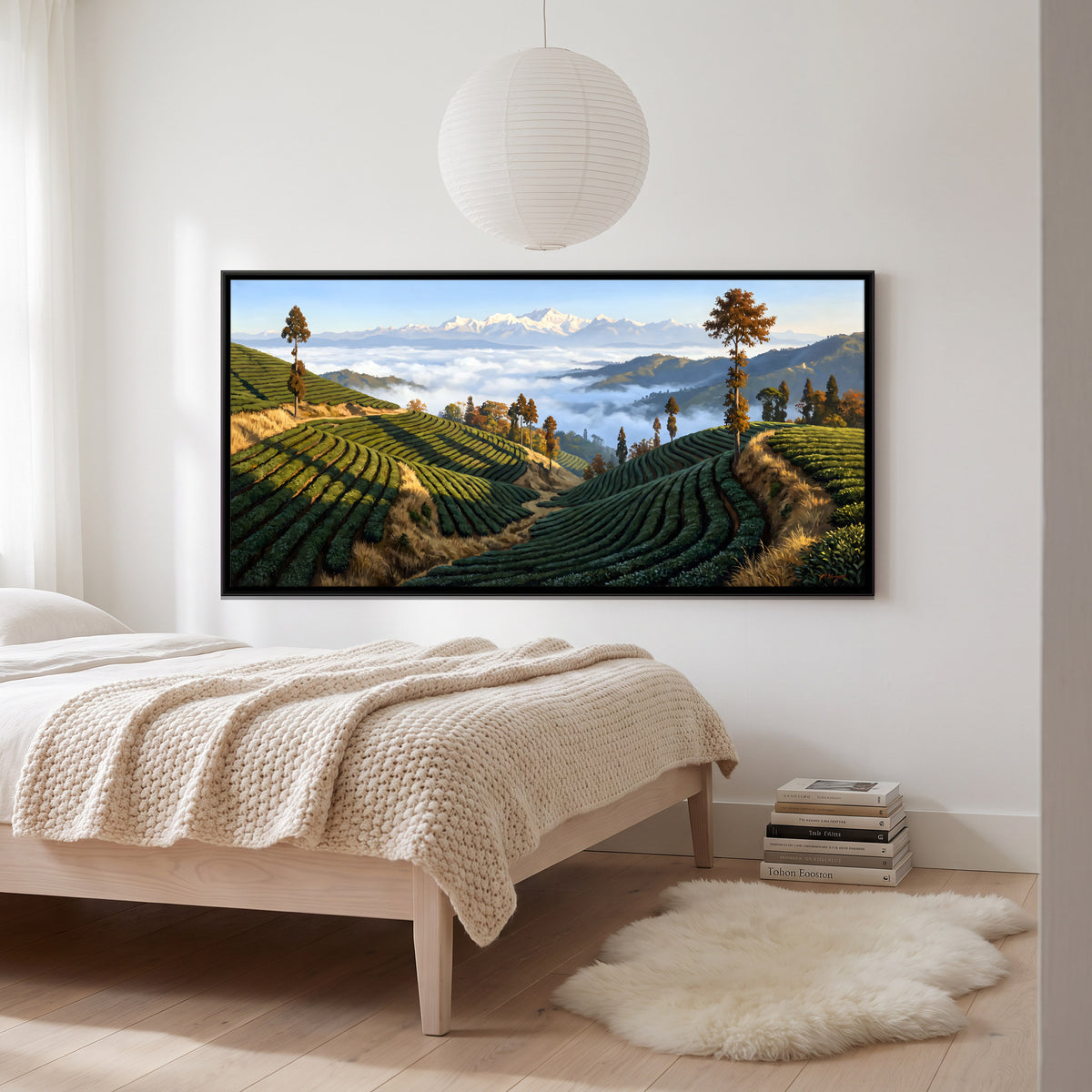 Tea Gardens Above the Clouds - canvas art shown in a second room setting