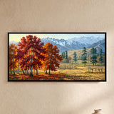 Autumn Grove Below a Snow Range