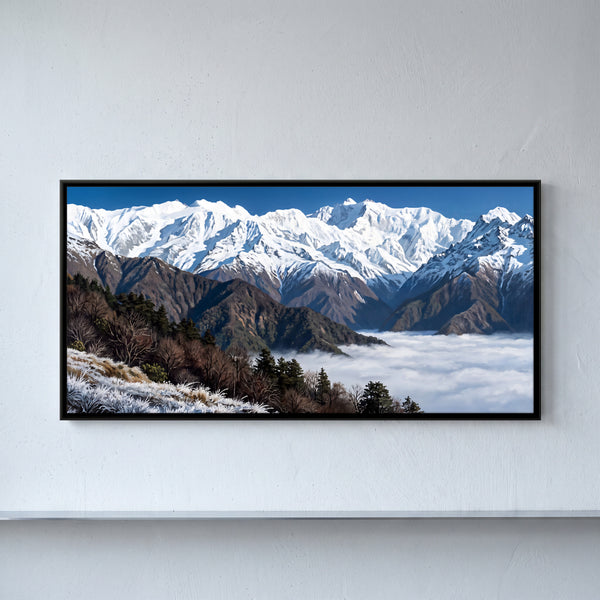 Snow-capped Mountain Range Above Clouds