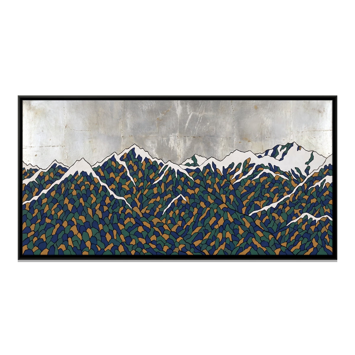 Mosaic Mountain Range - framed canvas print, front view