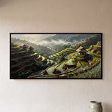 Rice Terraces with Thatched Huts