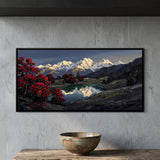 Rhododendrons by a Mountain Lake