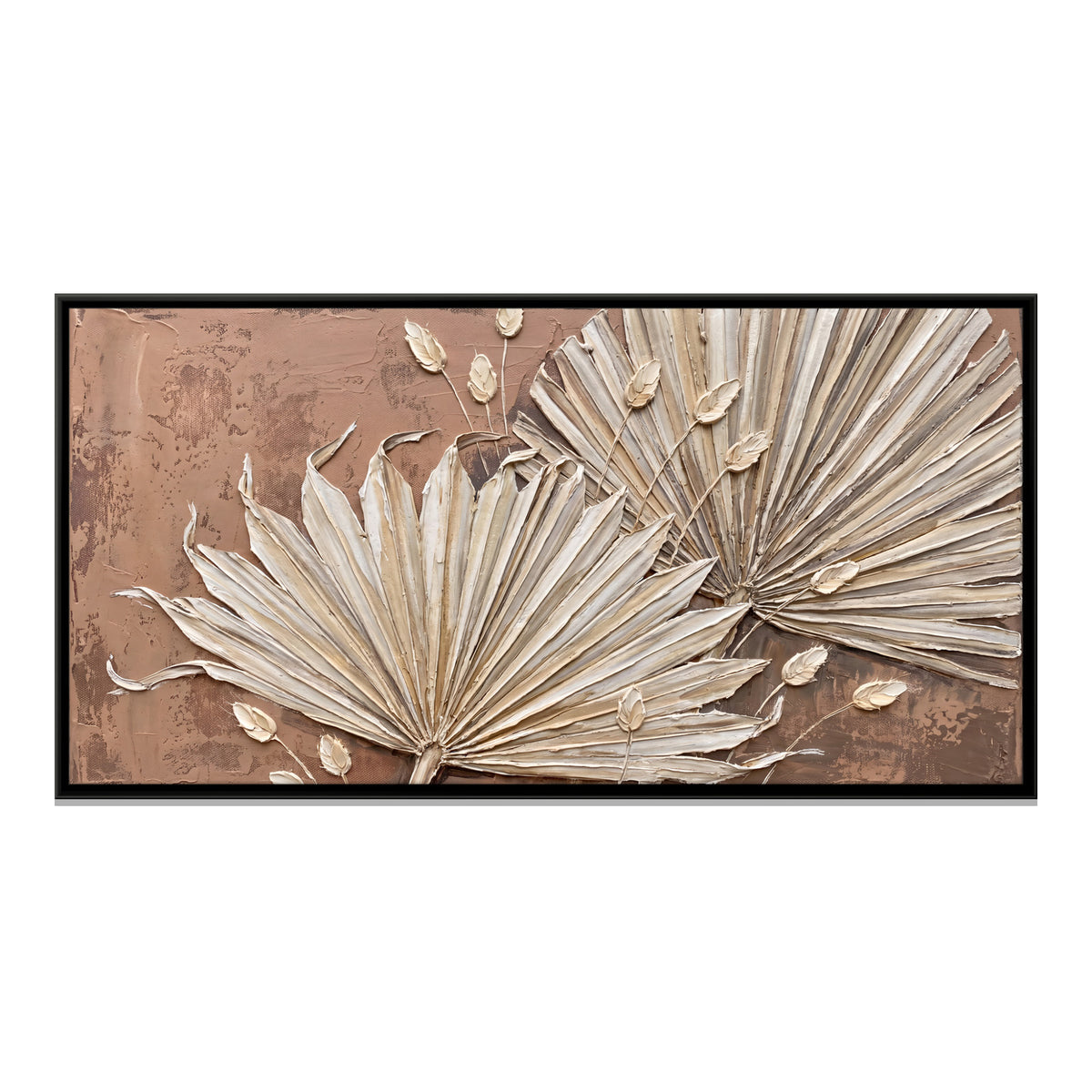 Dried Palm Fronds - framed canvas print, front view